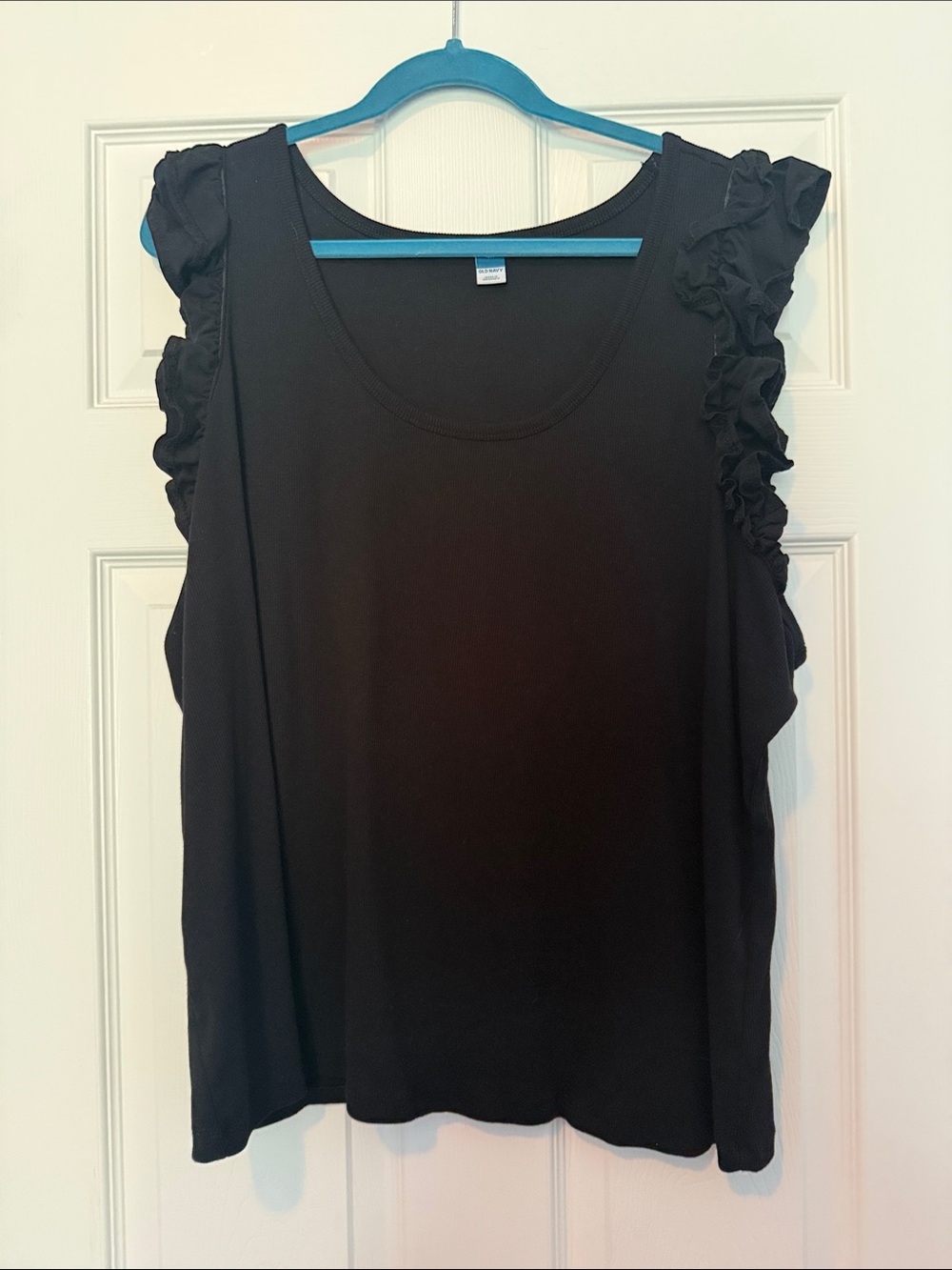 Old Navy Black Ruffle Sleeve Tank Top